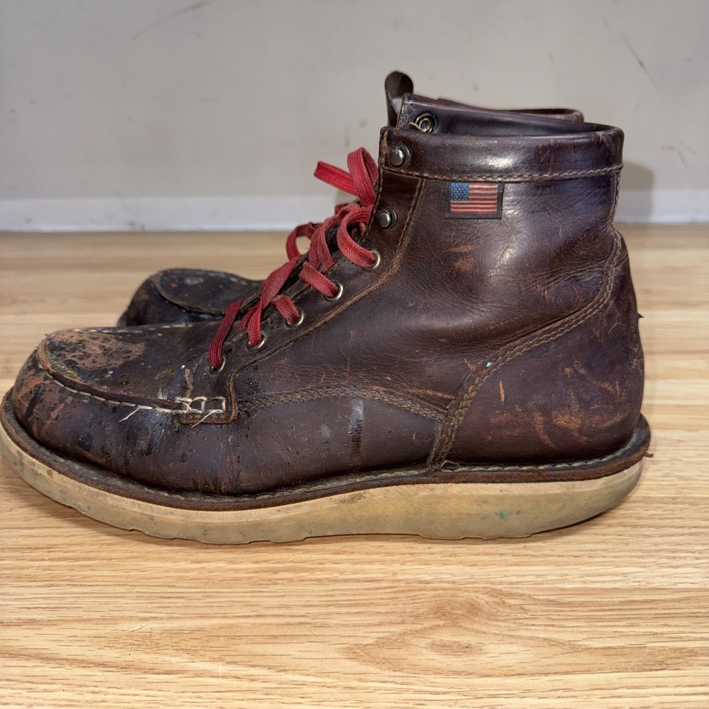 Danner Bull Run Moc 6" Soft Toe #15563 Work Boots Brown Leather Men's 10.5D